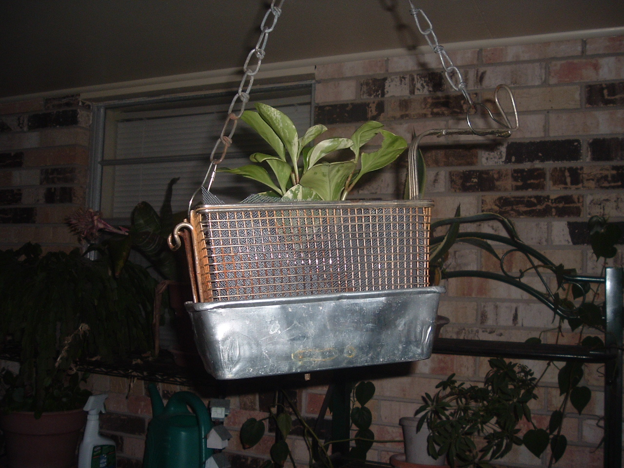 Recycled Hanging Flower Planter.