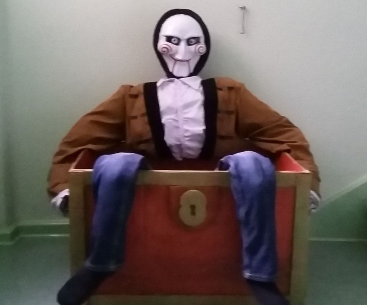 Halloween Costume Pirate Carrying Treasure Chest