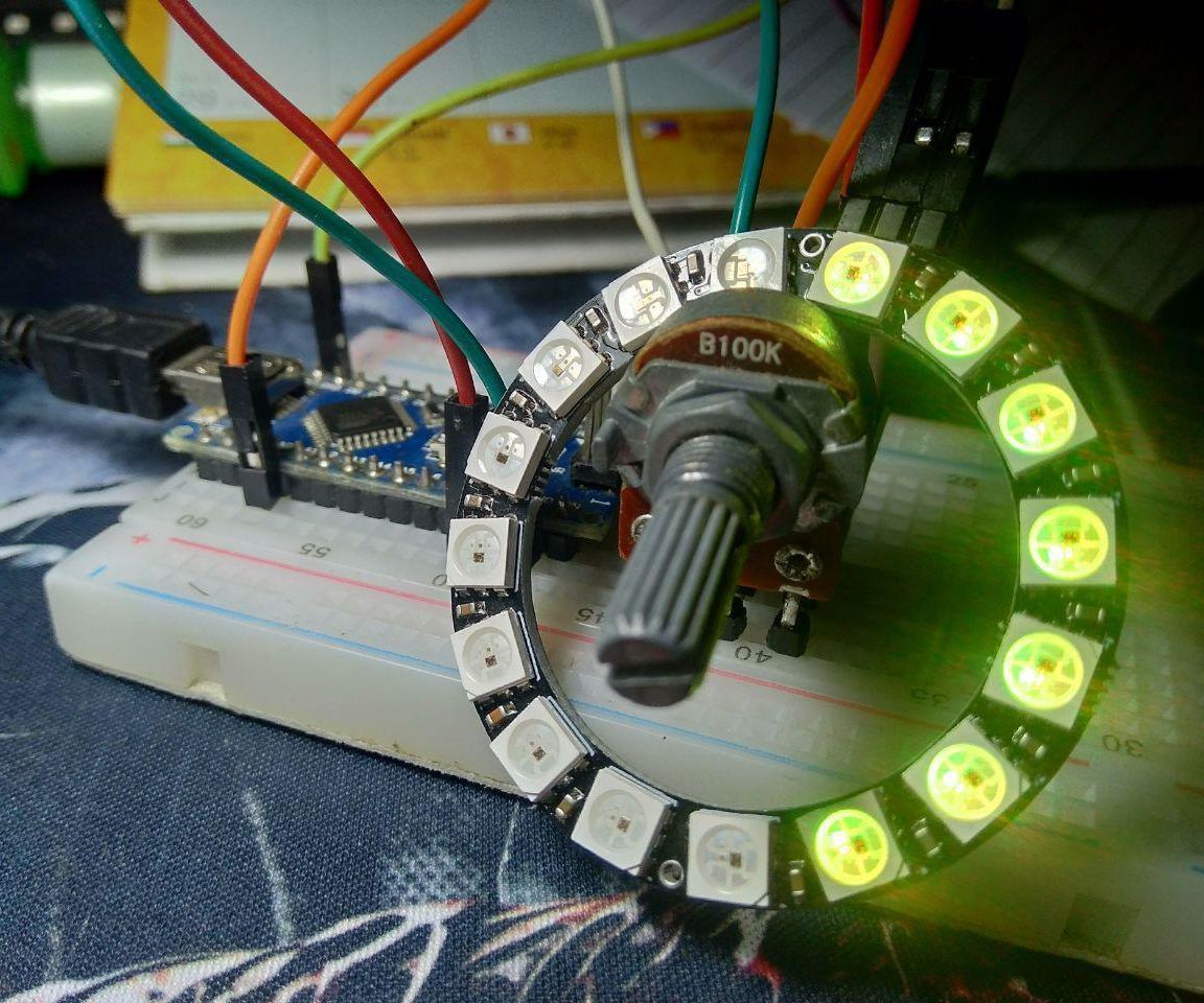 Potentio Indicator Uses RGB Neopixel
