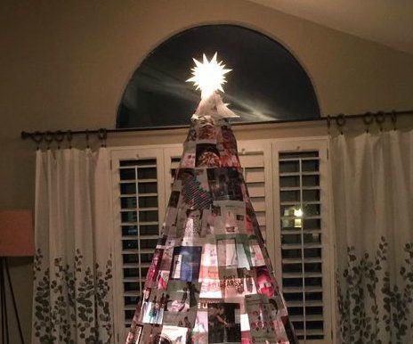 Recycled Magazine (Faux Stained Glass?) Christmas Tree 2016