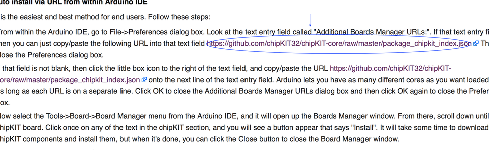 Download the ChipKIT Core for Arduino IDE