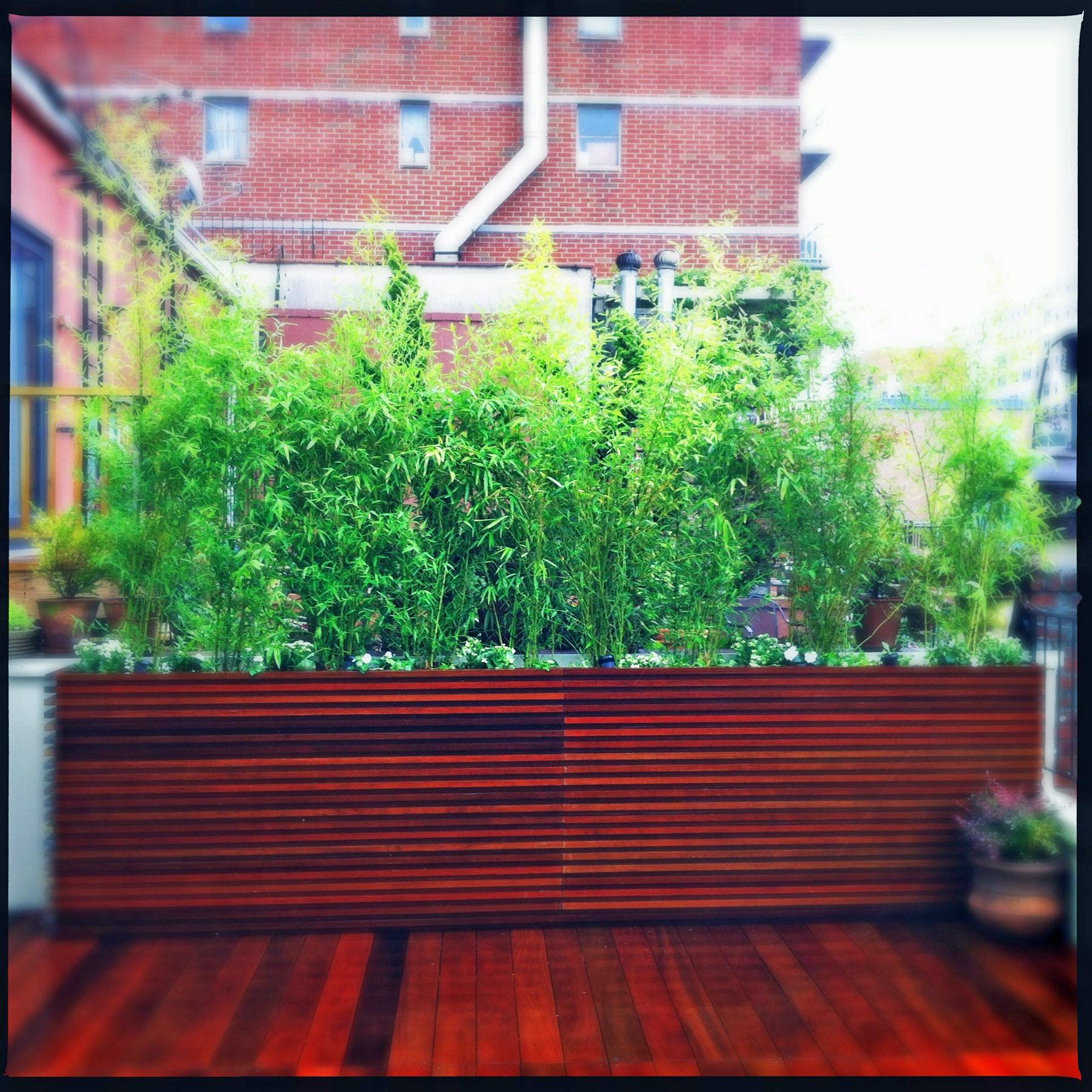 NYC Roof Garden Design - Contemporary Deck & Planters