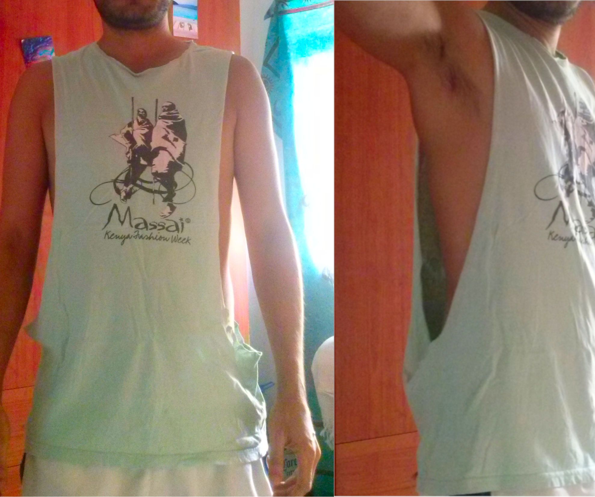 Make a Tank Top for Man (maybe Recycling a Damaged T-shirt).