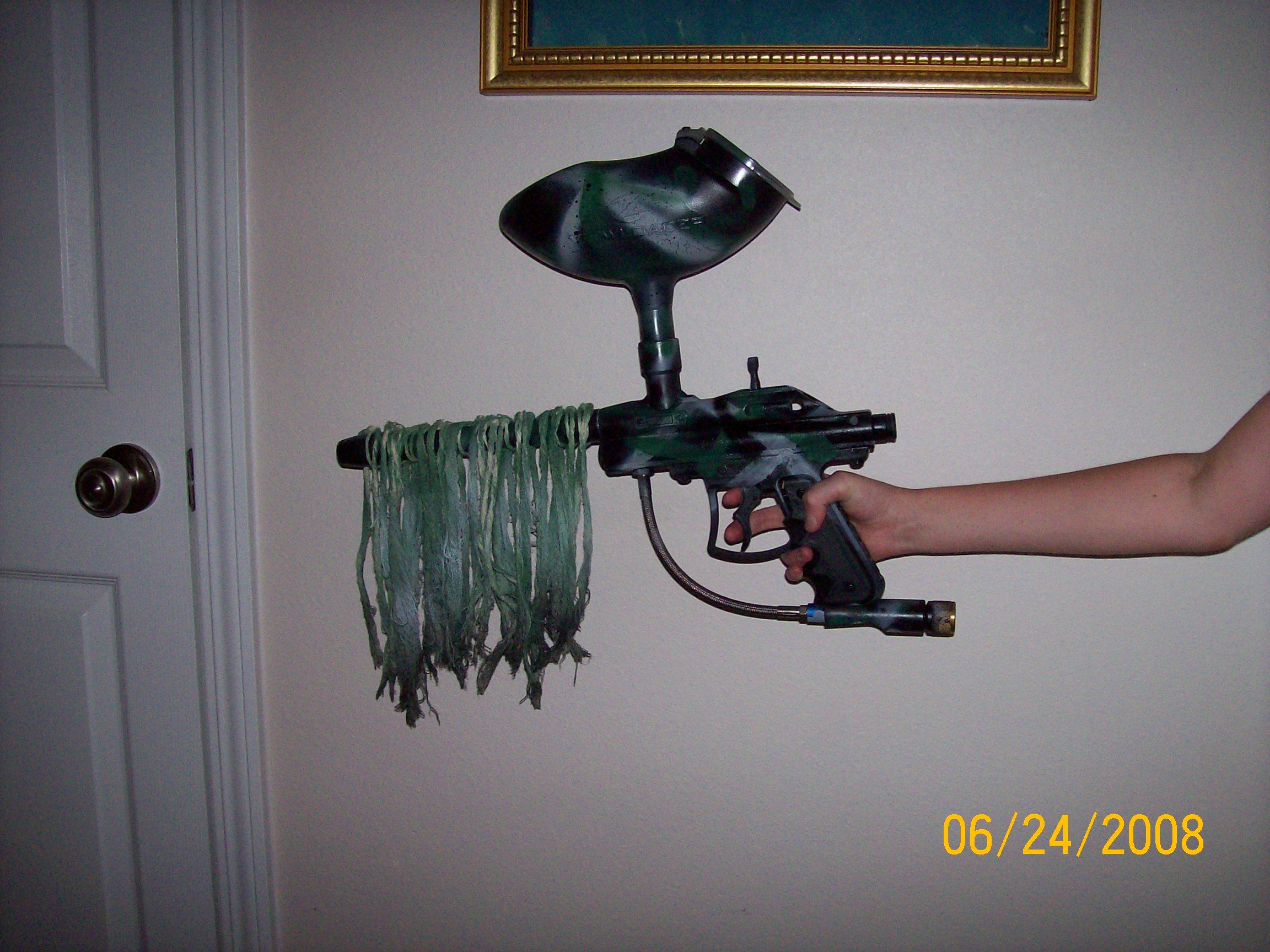 "Ghillied up" How to make a ghillie paintball gun