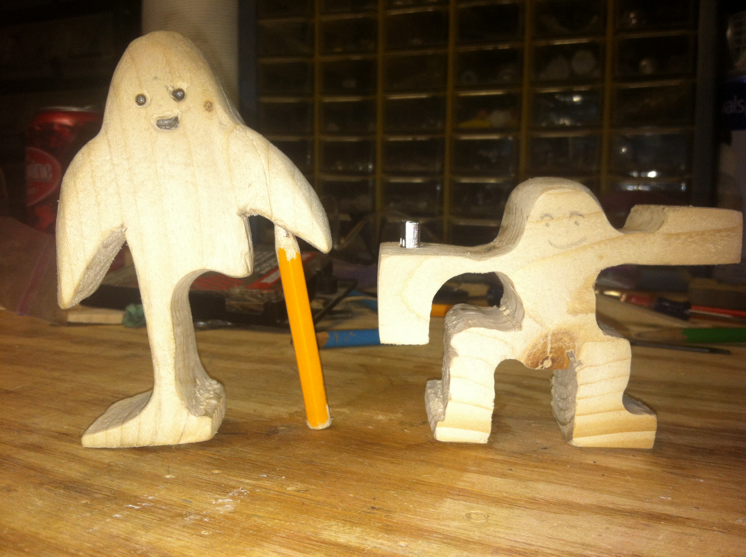 Wooden Doll Flash Drive Holders