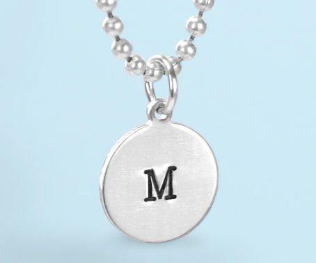 Metal Stamped Initial Pendant