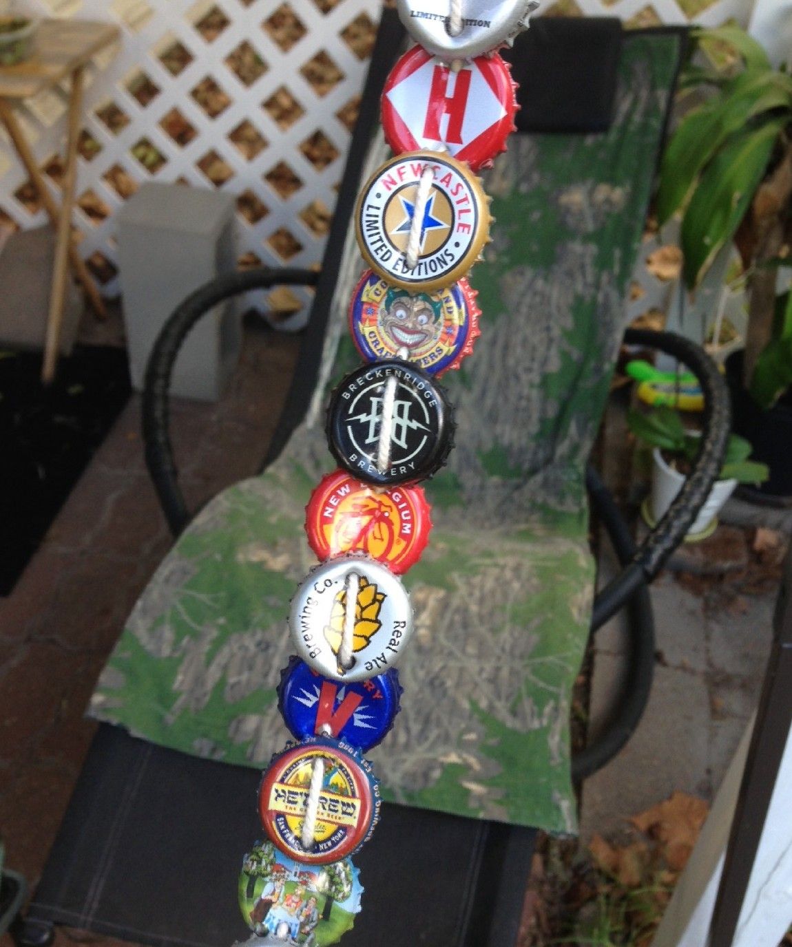 Beer Cap Garland (or Windchime)