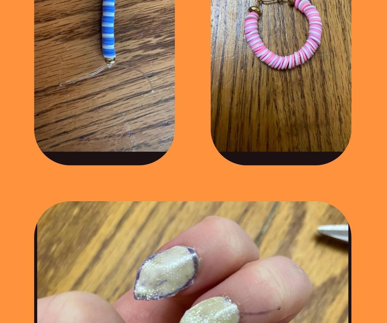Cute Halloween Accessories / Feat Earrings and Fake Nails
