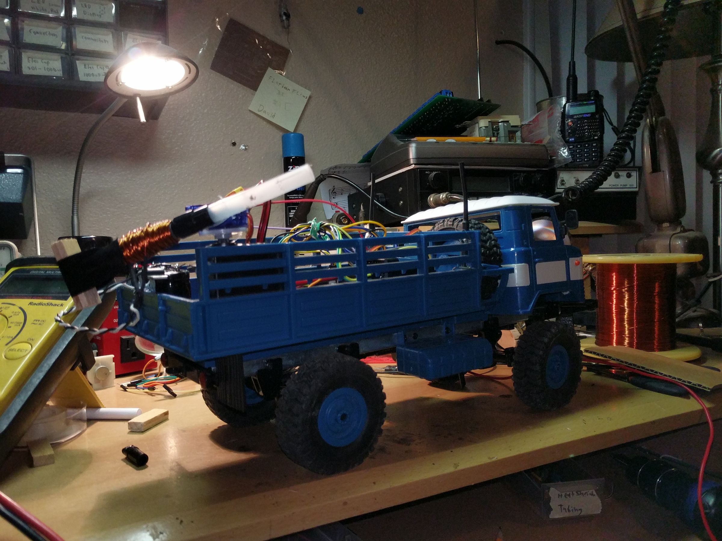 RC Truck With Electromagnetic Accelerator Turret