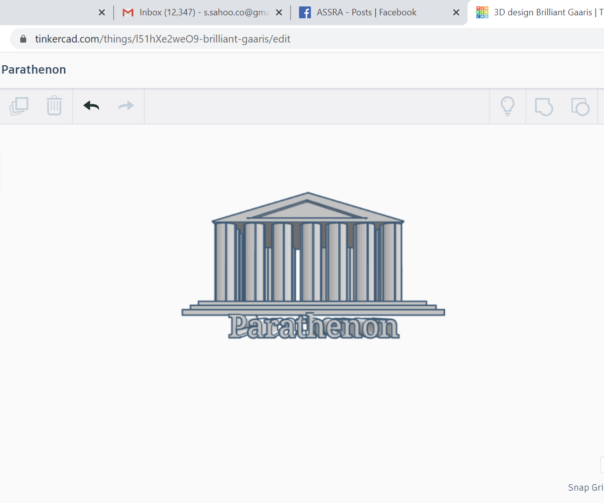 Parthenon on Tinkercad