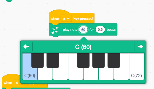 Option 1: Use "Play Note" in Scratch