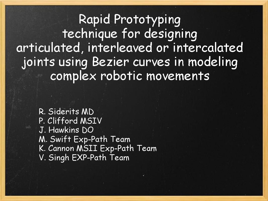Rapid Prototyping Technique for Designing Joints Using Bezier Curves.
