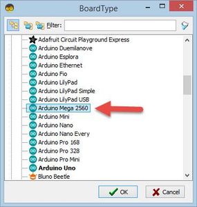 Start Visuino, and Select the Arduino MEGA Board Type