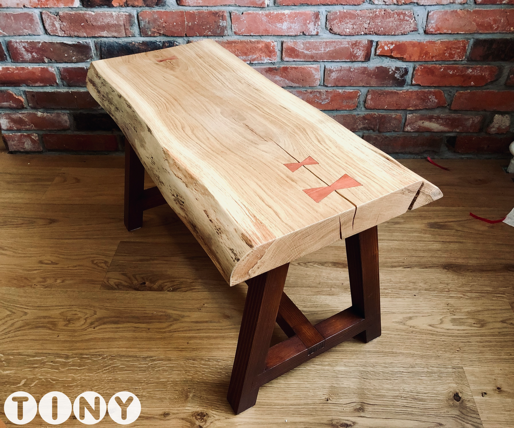 Live Edge Slab Coffee Table With Bow Ties