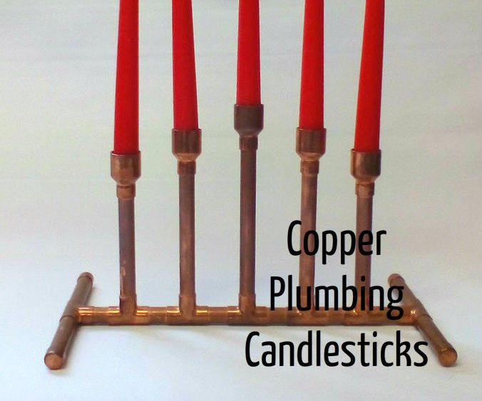 Copper Pipe Candlesticks