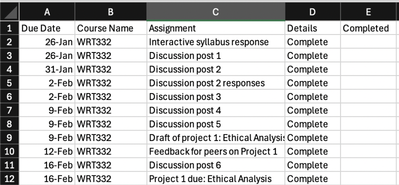How to Make an Excel Assignment Tracker : 8 Steps (with Pictures ...