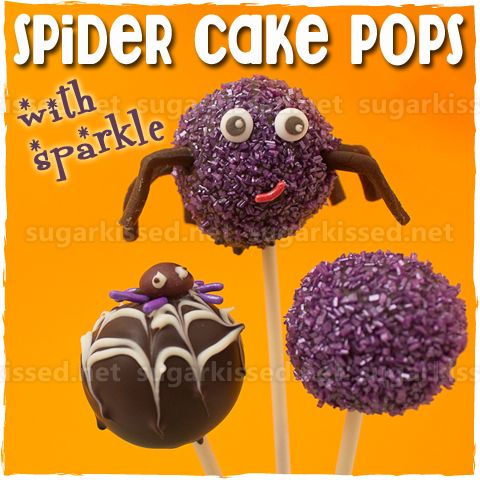 Spider Cake Pops With Sparkle