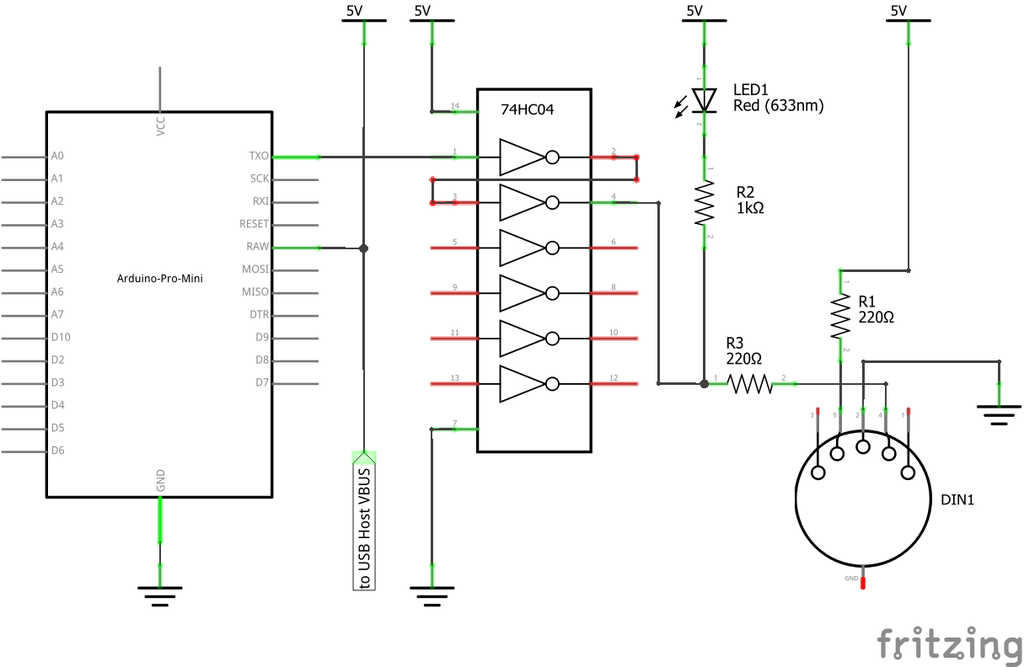Arduino USB to Legacy MIDI Converter 4 Steps with Pictures