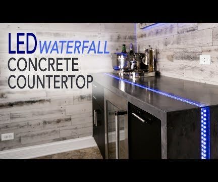 Waterfall Countertop W/ LED River Inlay (from Concrete)