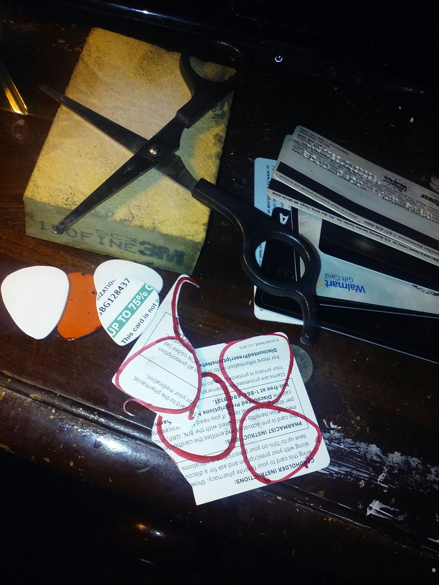 Old Card Made Into Guitar Picks