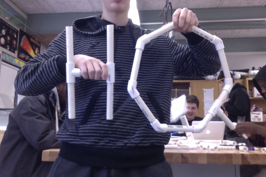 PVC pipe the letter H and the letter Q