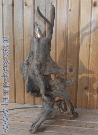 Decorative Table Lamp of Driftwood