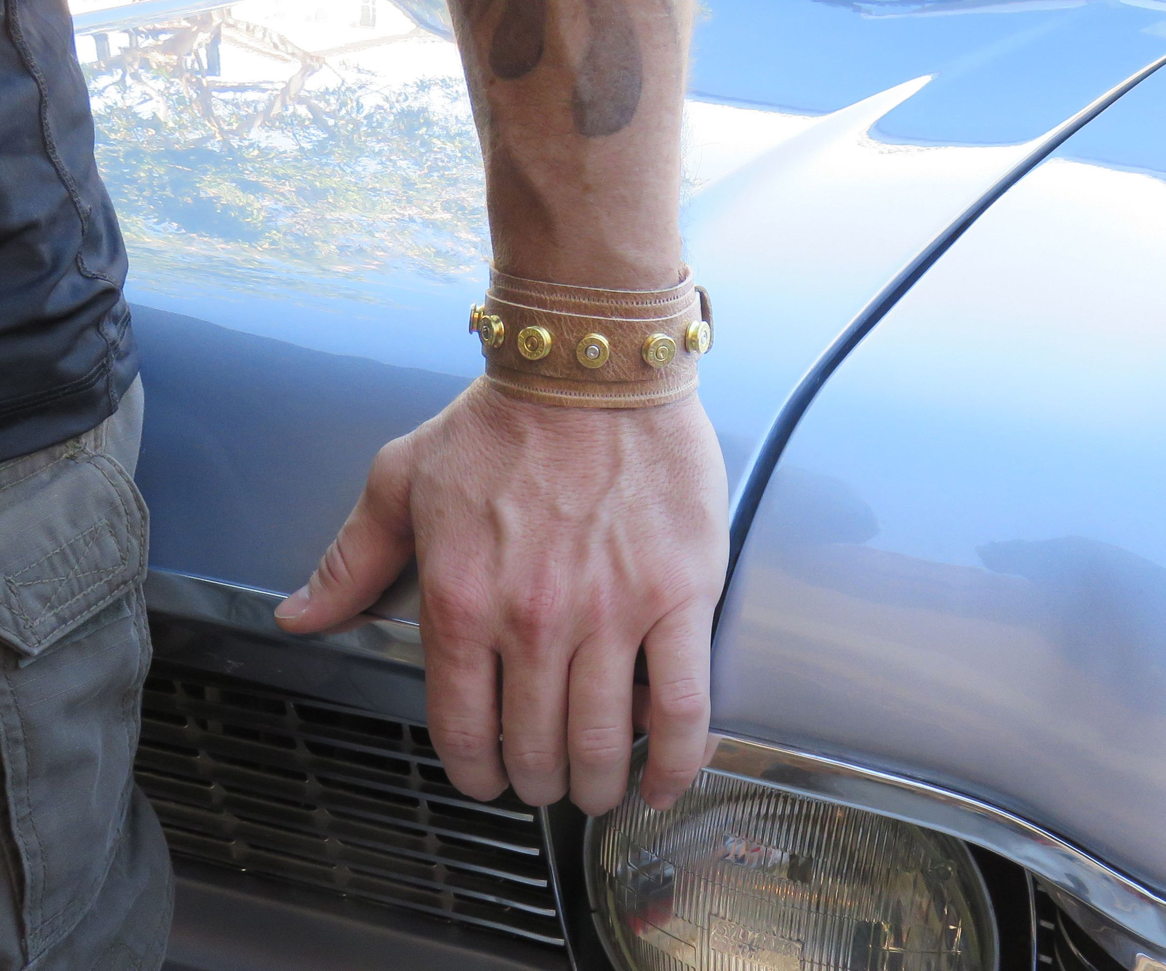 Bullet Studded Leather Cuff