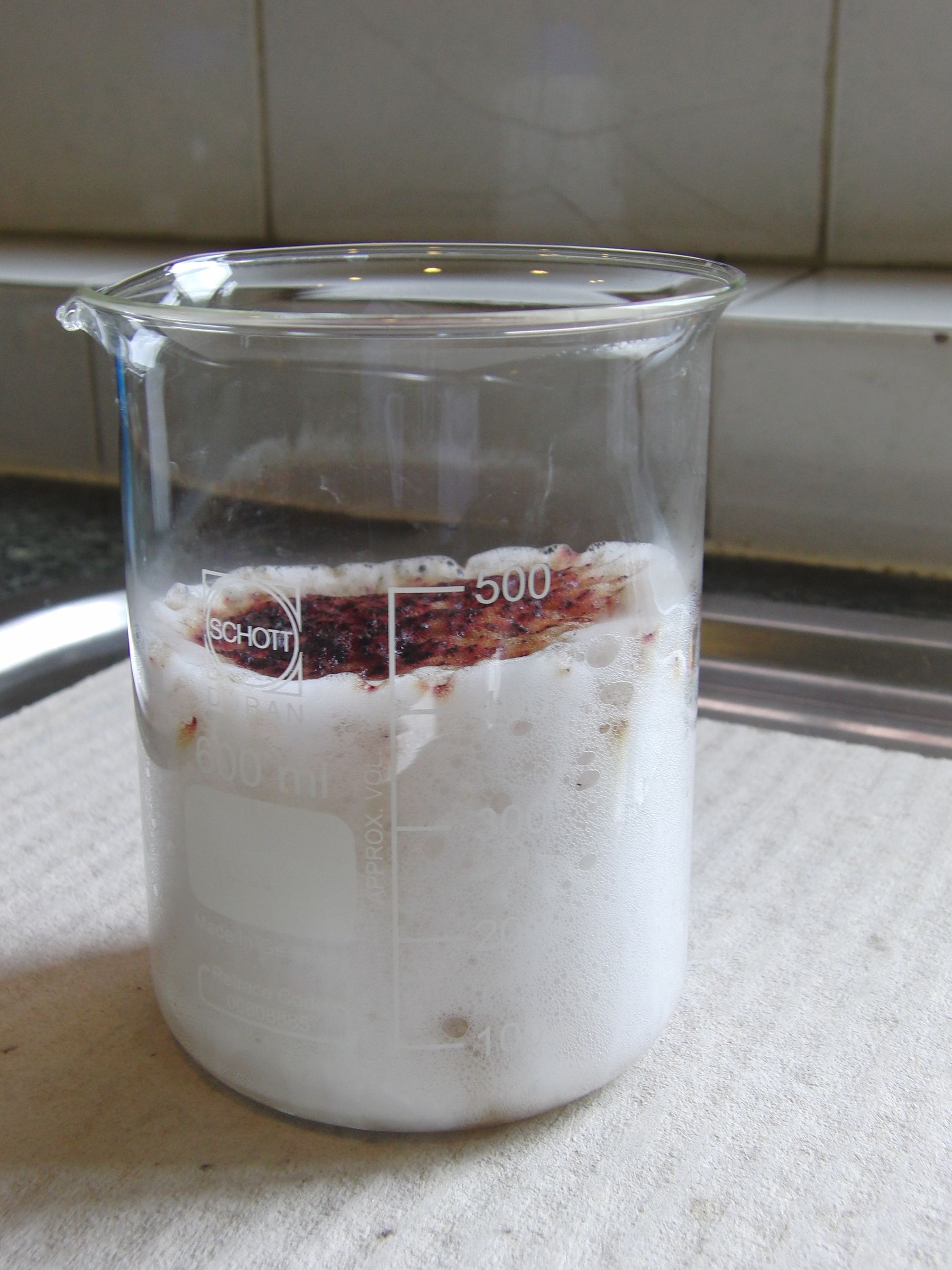 "Instant Cappuccino" With Hydrogen Peroxide and Potassium Permanganate