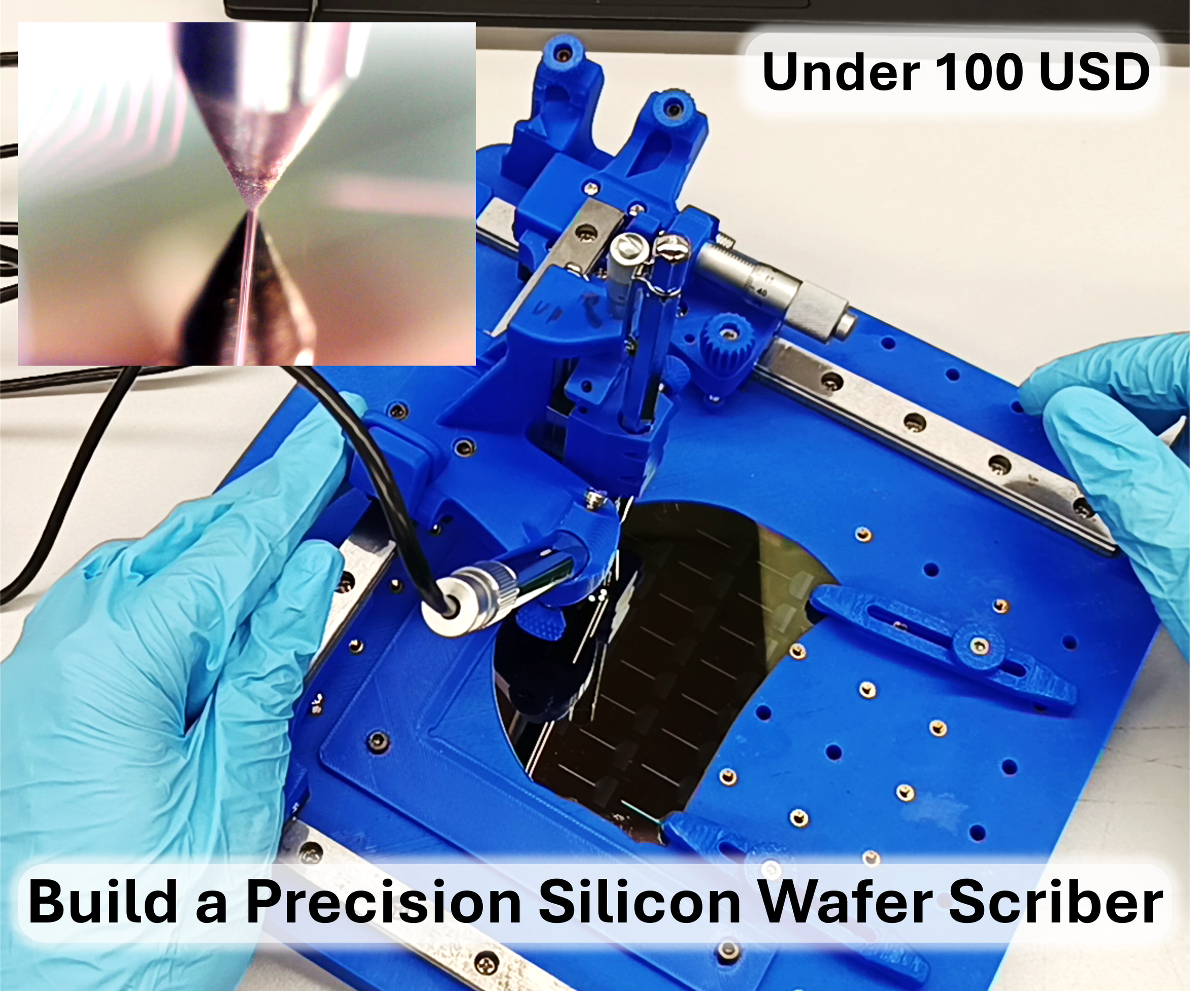 Build a High Precision Silicon Wafer Scriber Under 100 USD