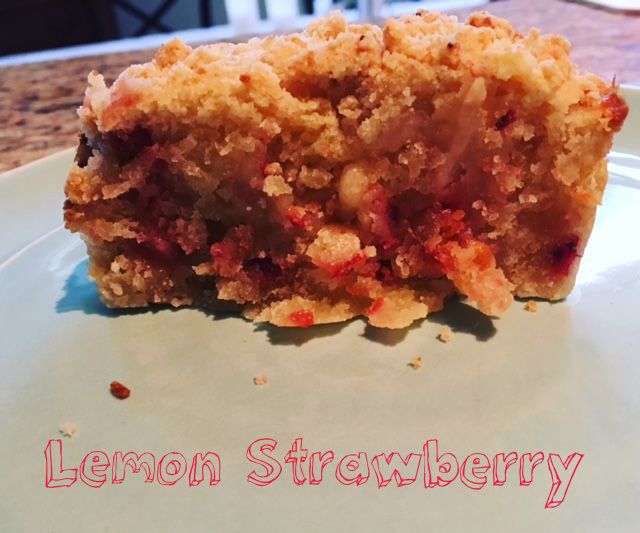 Lemon-Strawberry-Rhubarb Coffee Cake