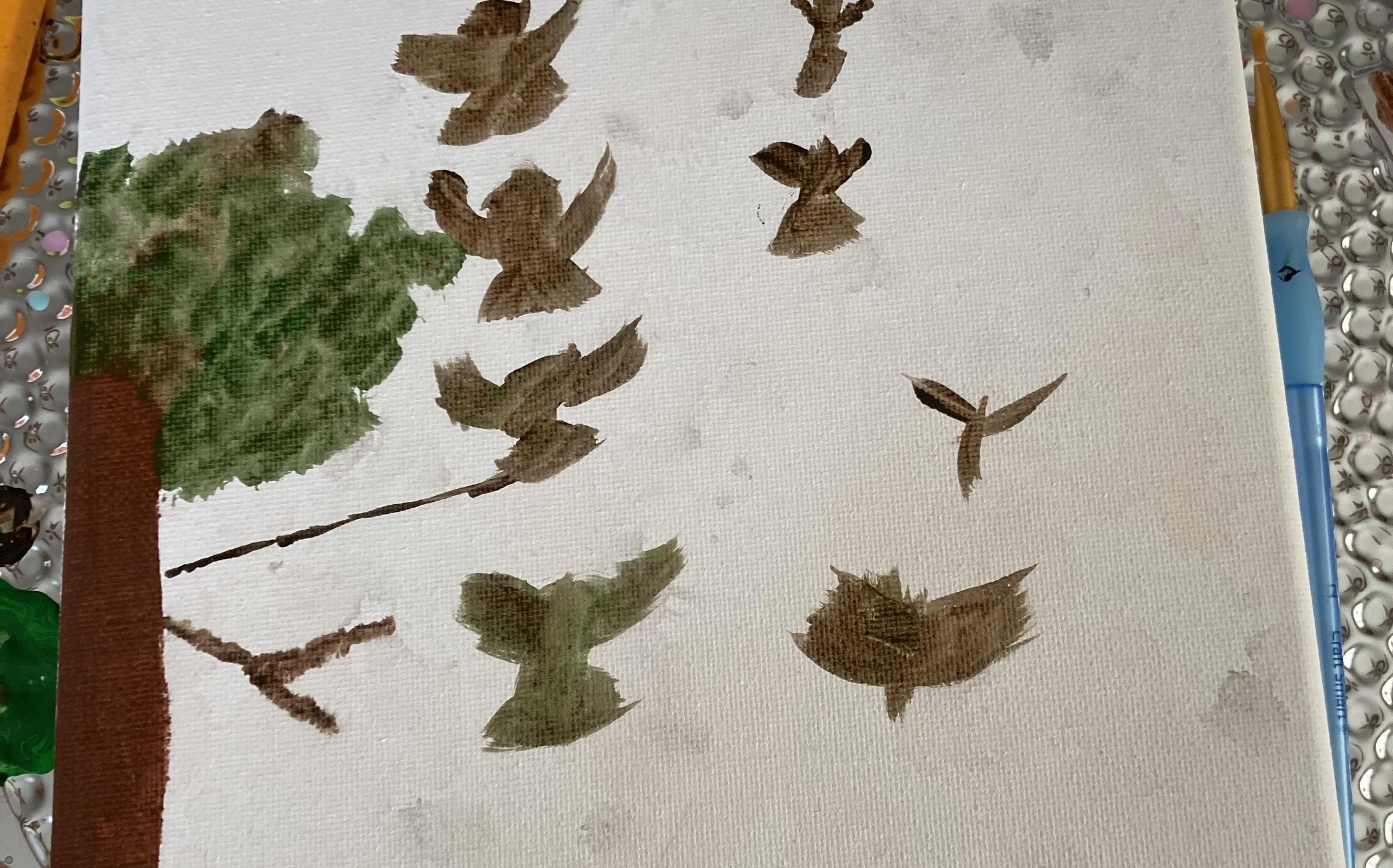 I Went to See the Doc When the School Bell Rang Bird Painting