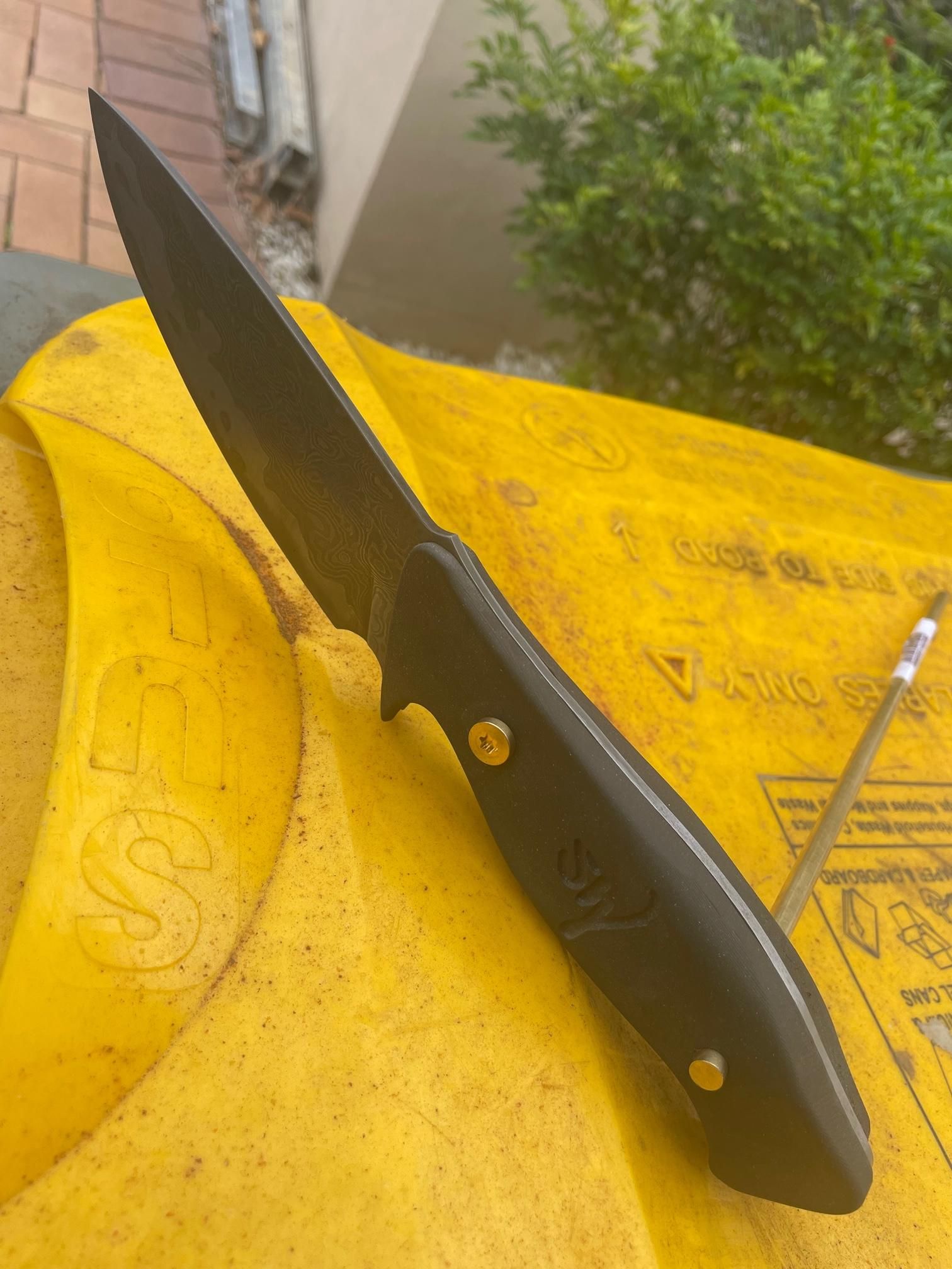 Hand "Raindrop" Damascus Steel Full Tang Knife 20 Steps (with