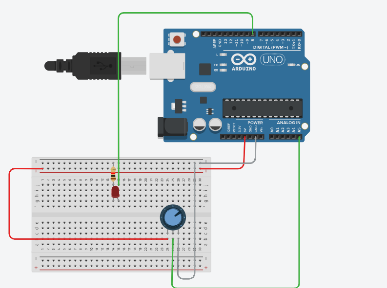Blinking Arduino LED With Potentiometer to Adjust Delay