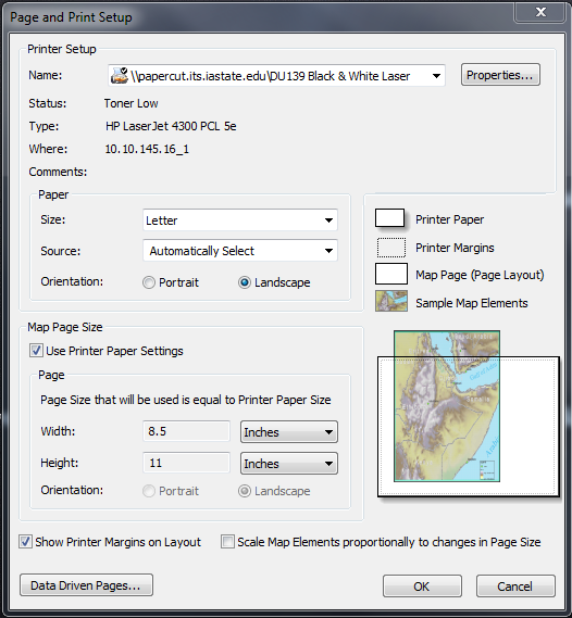 Changing Page Orientation