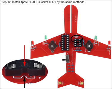 Install 1pc DIP-18 IC Socket at U1.