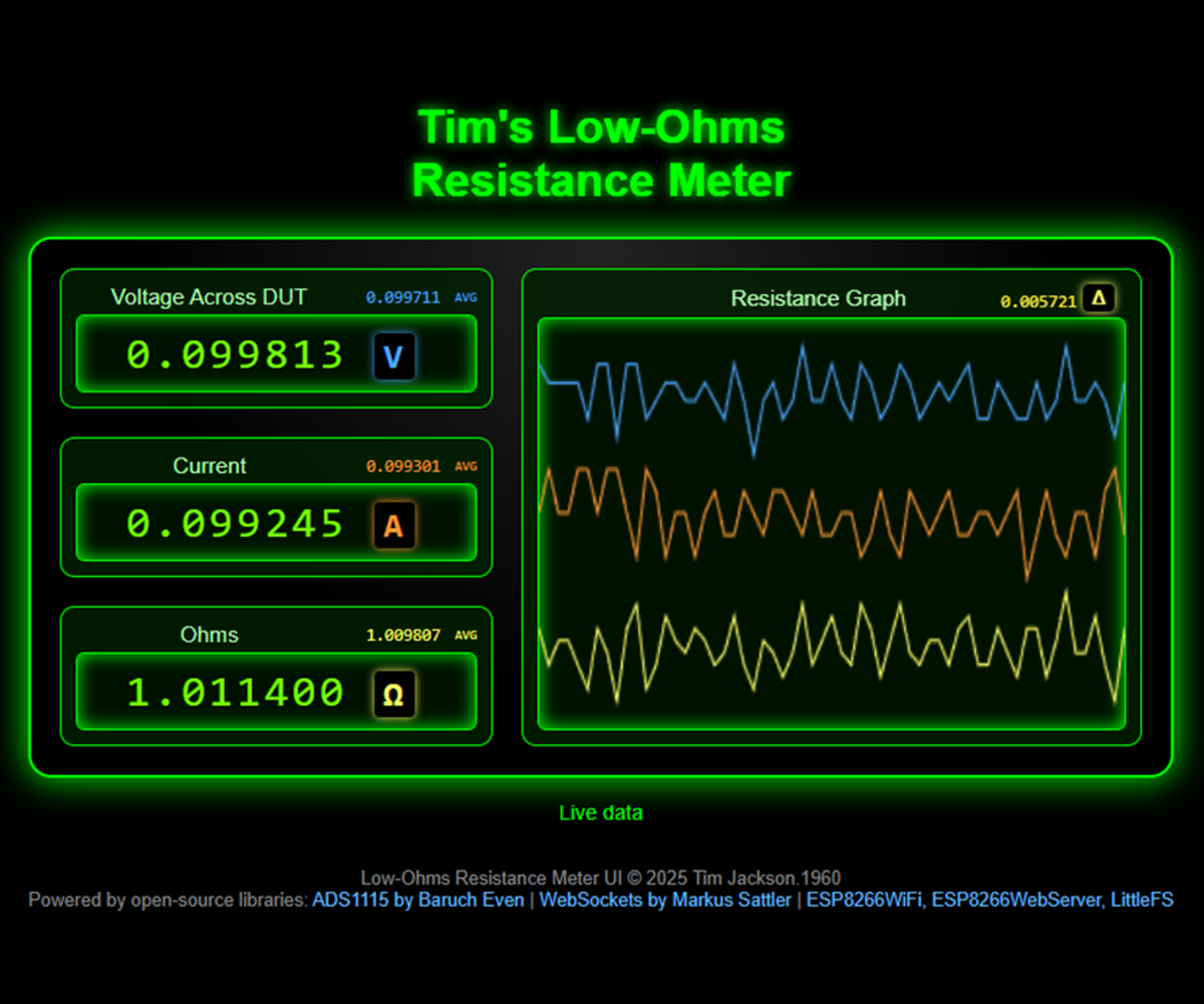 Tim's Precision 4‑Wire Low‑Resistance Meter