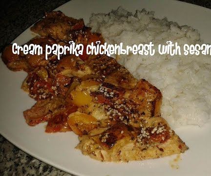 Cream Paprika Chickenbreast With Sesame Recipe