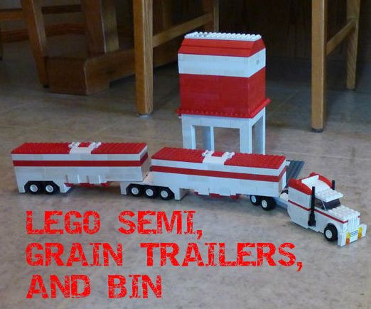 LEGO Semi, Grain Trailers, and Bin
