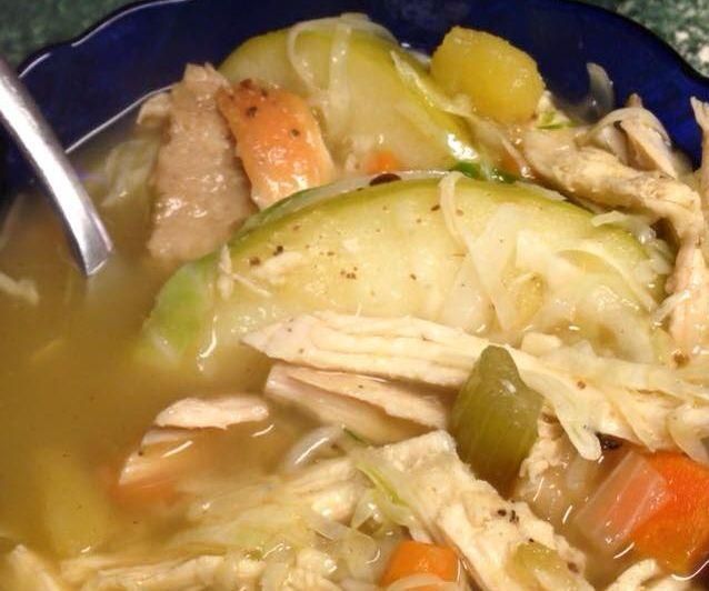 Chicken Soup With Cabbage and Apple