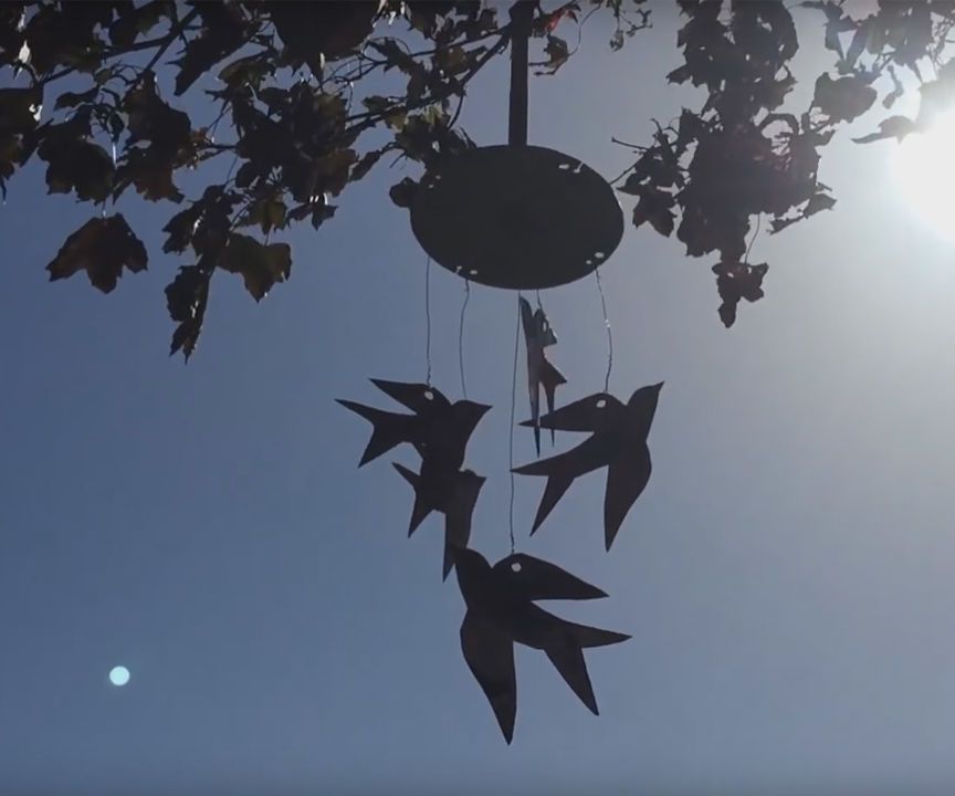 Copper Bird Wind Chime