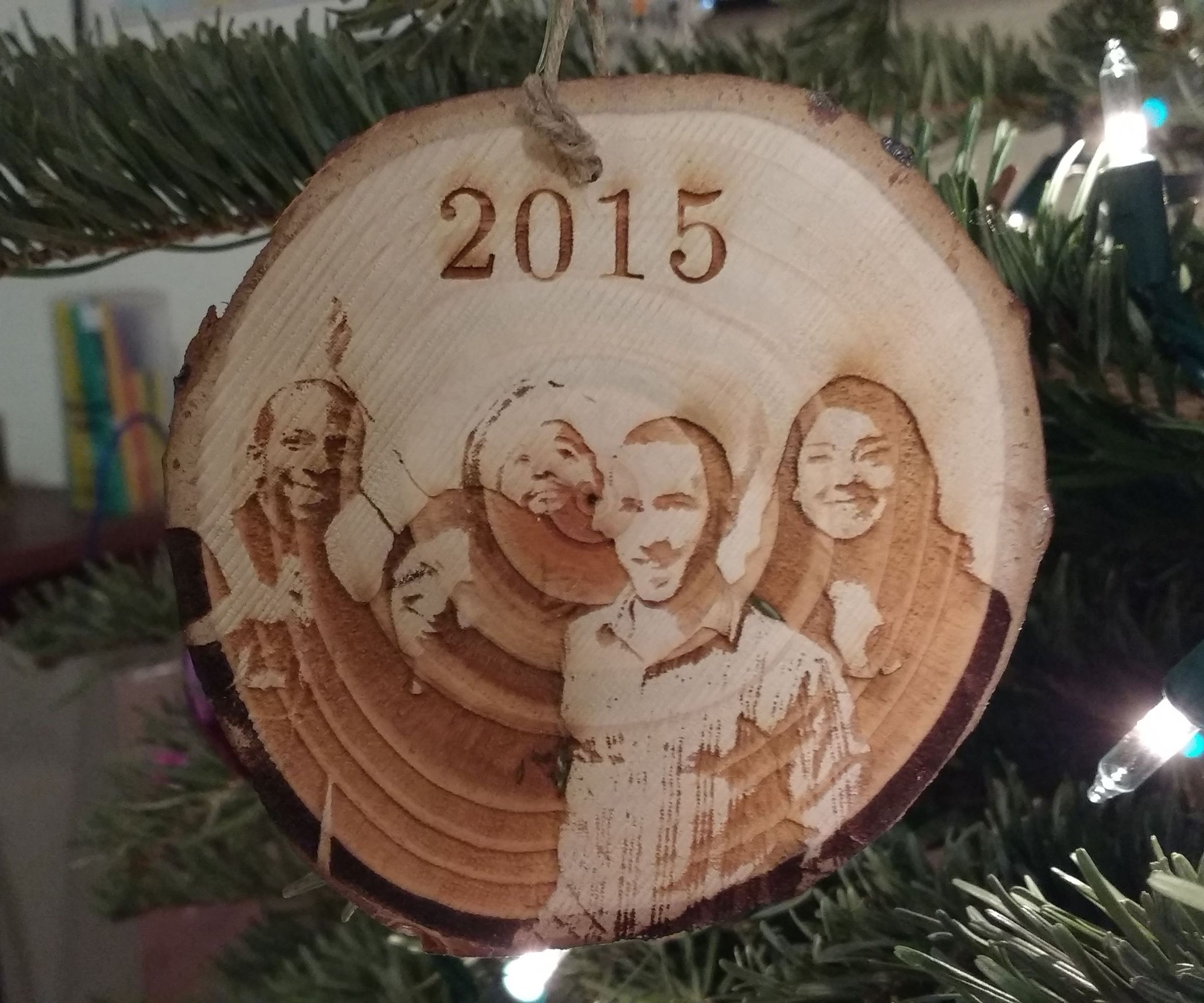 Laser Engraved Christmas Ornament