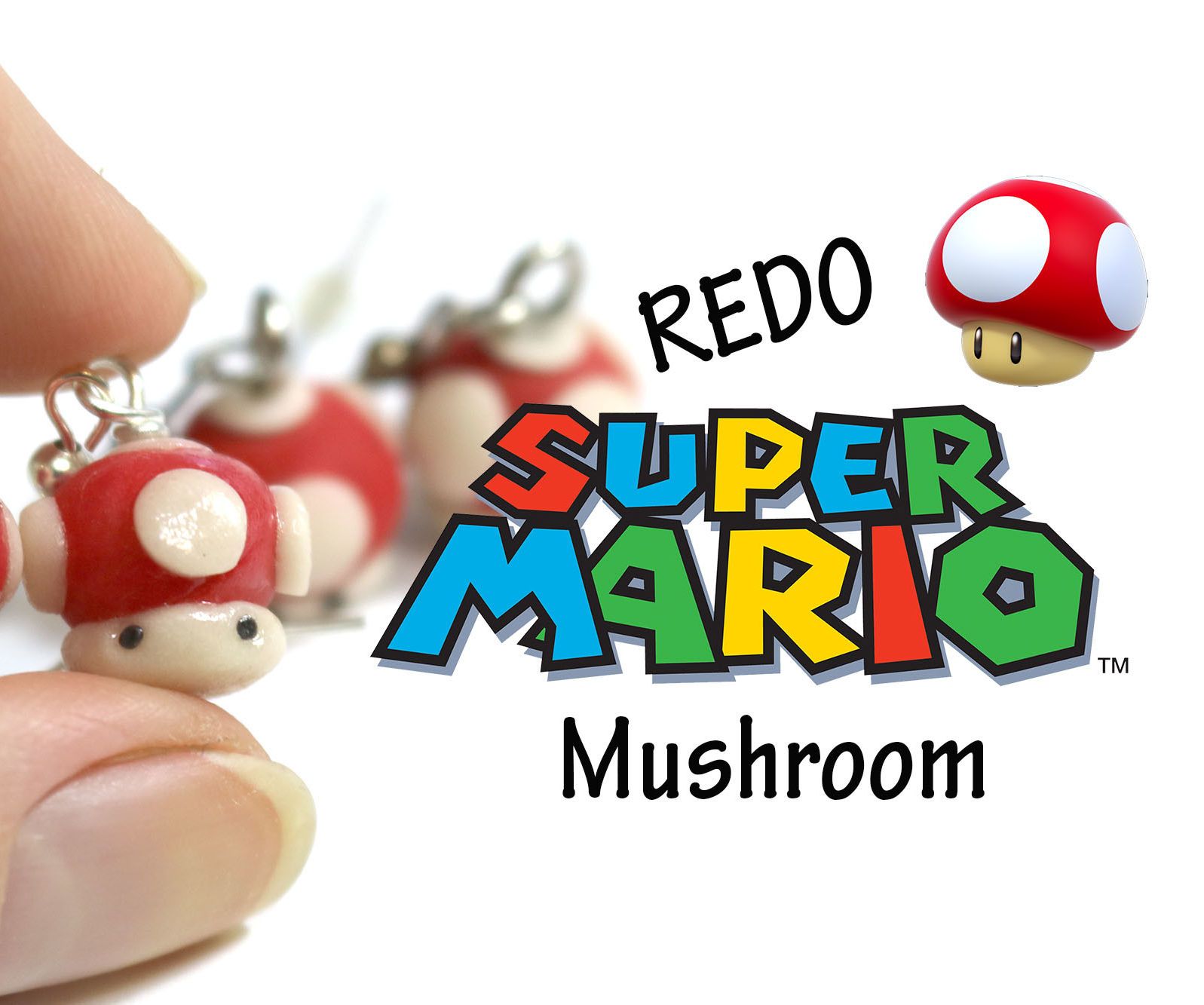 #Redo Tag - Super Mario Mushroom Earrings - Polymer Clay
