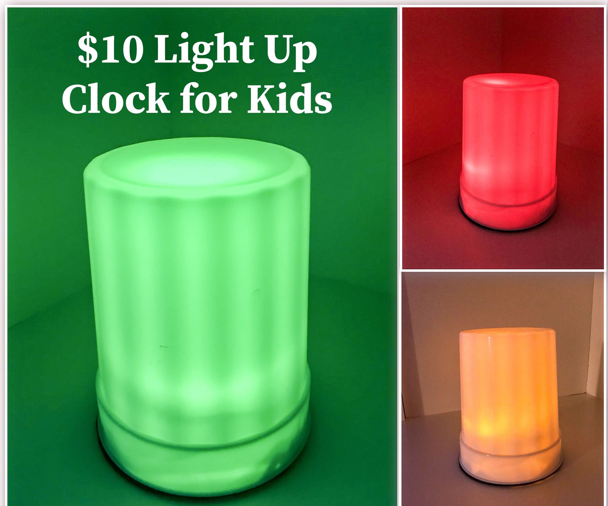 Light Up Clock for Kids - Green Means Go!  Red, Stay in BED!!! 