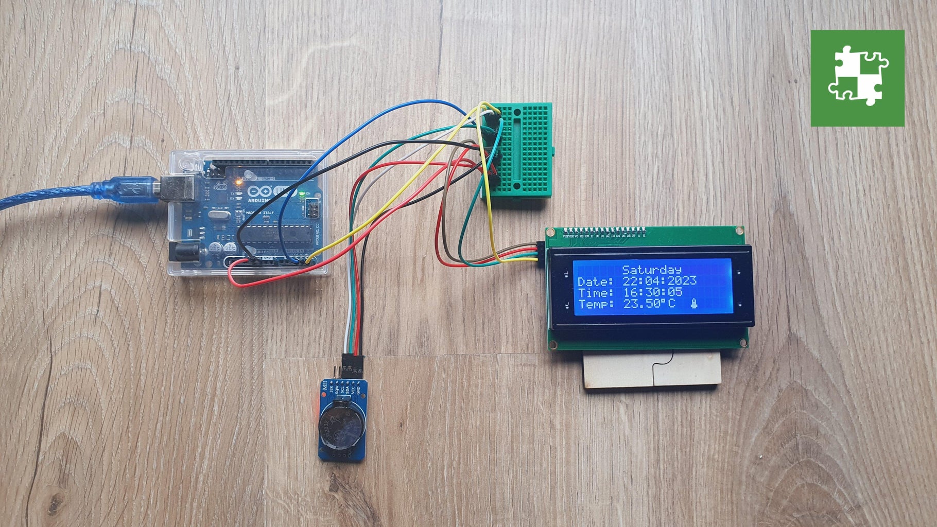 Real Time Clock : Arduino UNO + DS3231 Rtc Module + LCD 20x4 I2C : 4 ...