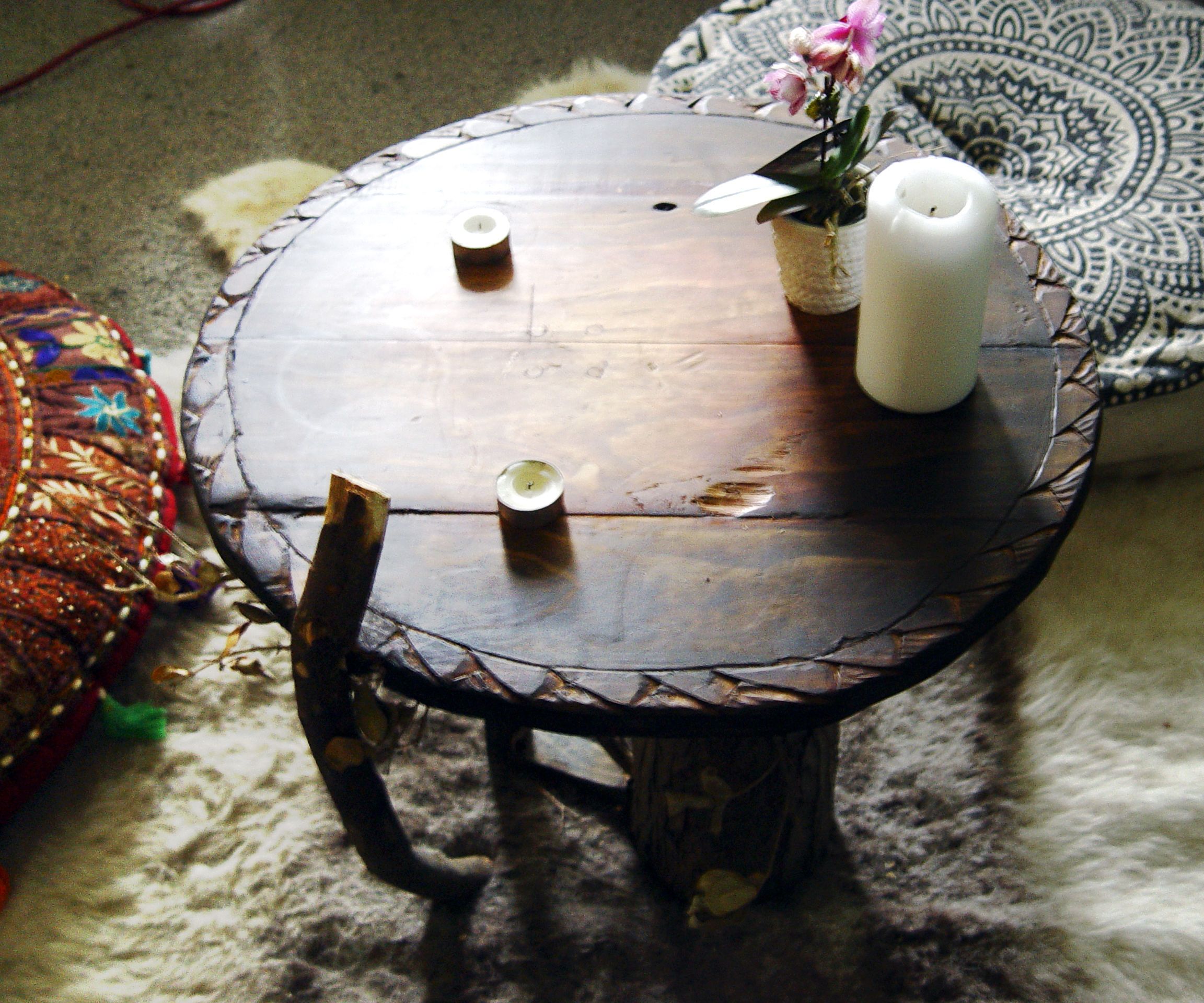 Log and Stick Reclaimed Wood Coffee Table