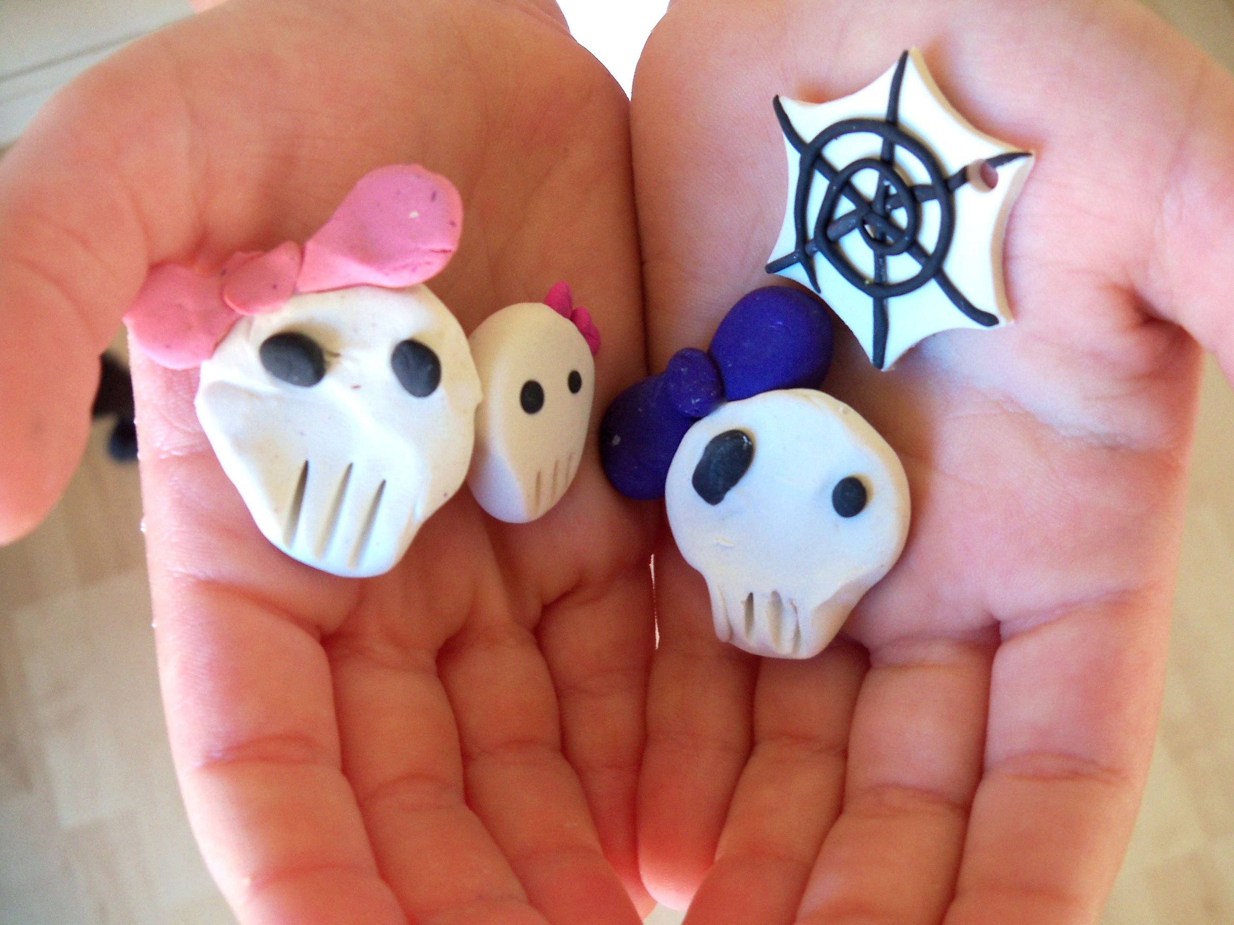 Polymer Clay Spiderweb and Skull Tutorials