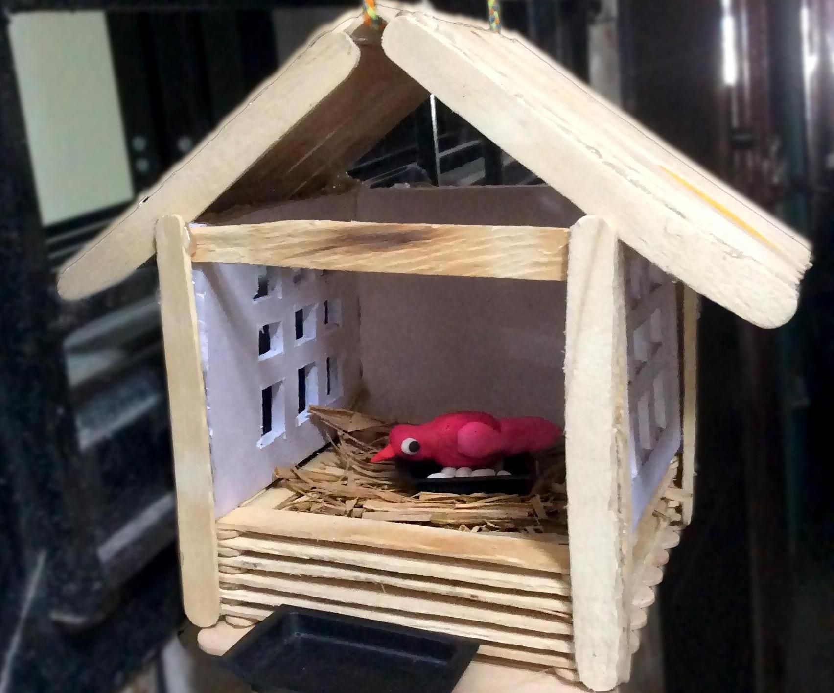 DIY Popsicle Stick BirdHouse : 3 Steps - Instructables
