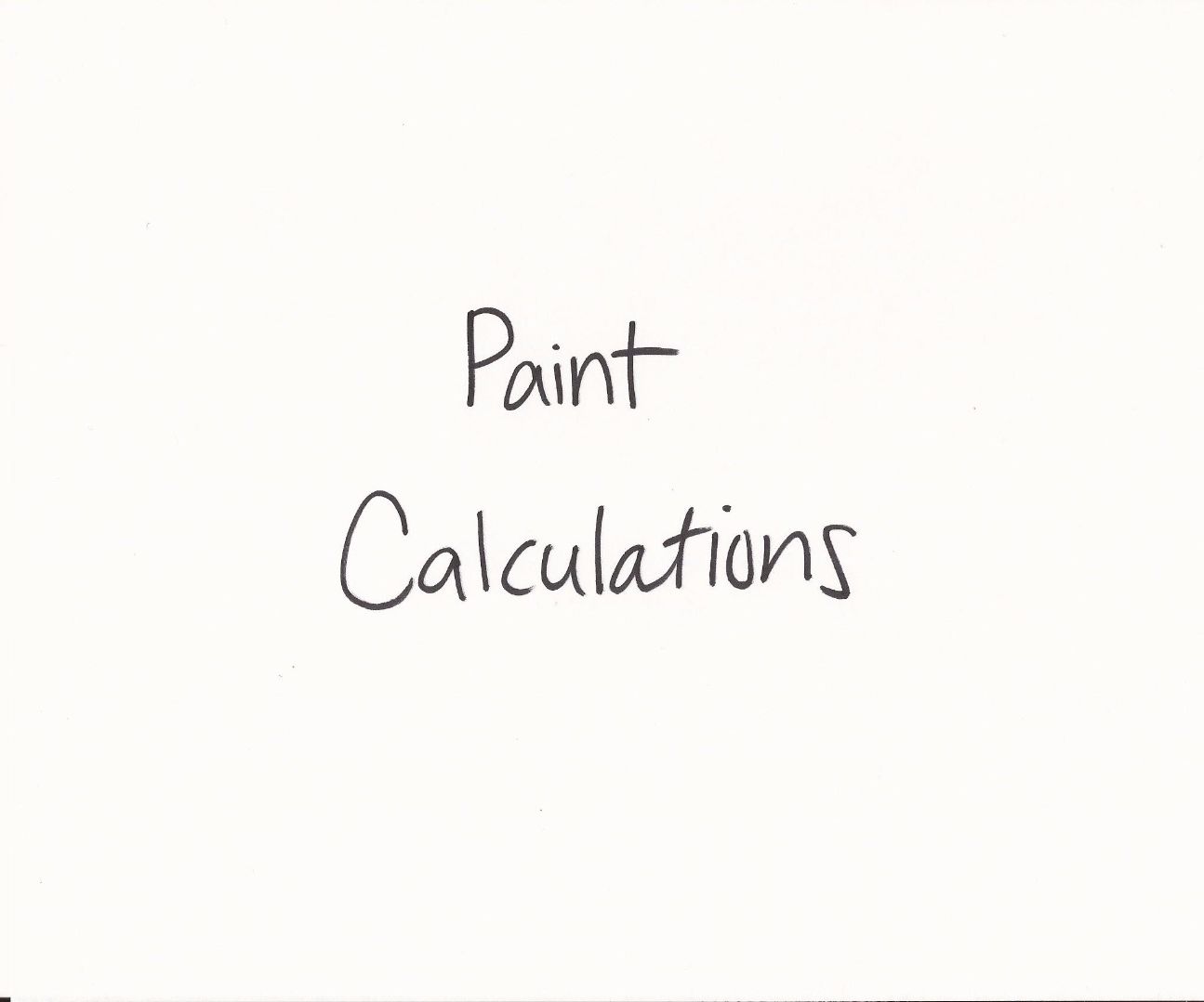 Initial Paint Calculations