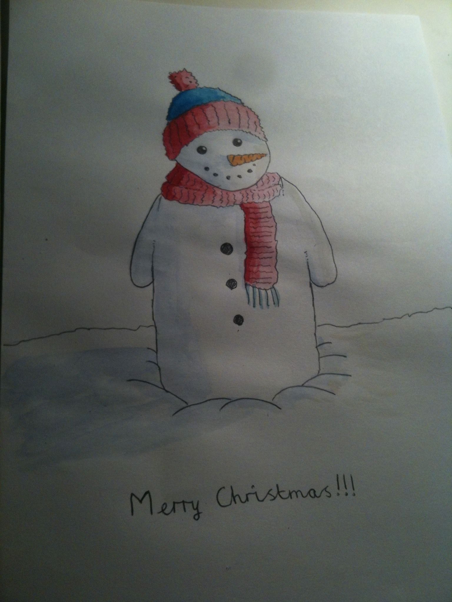 Watercolour Christmas Card!!