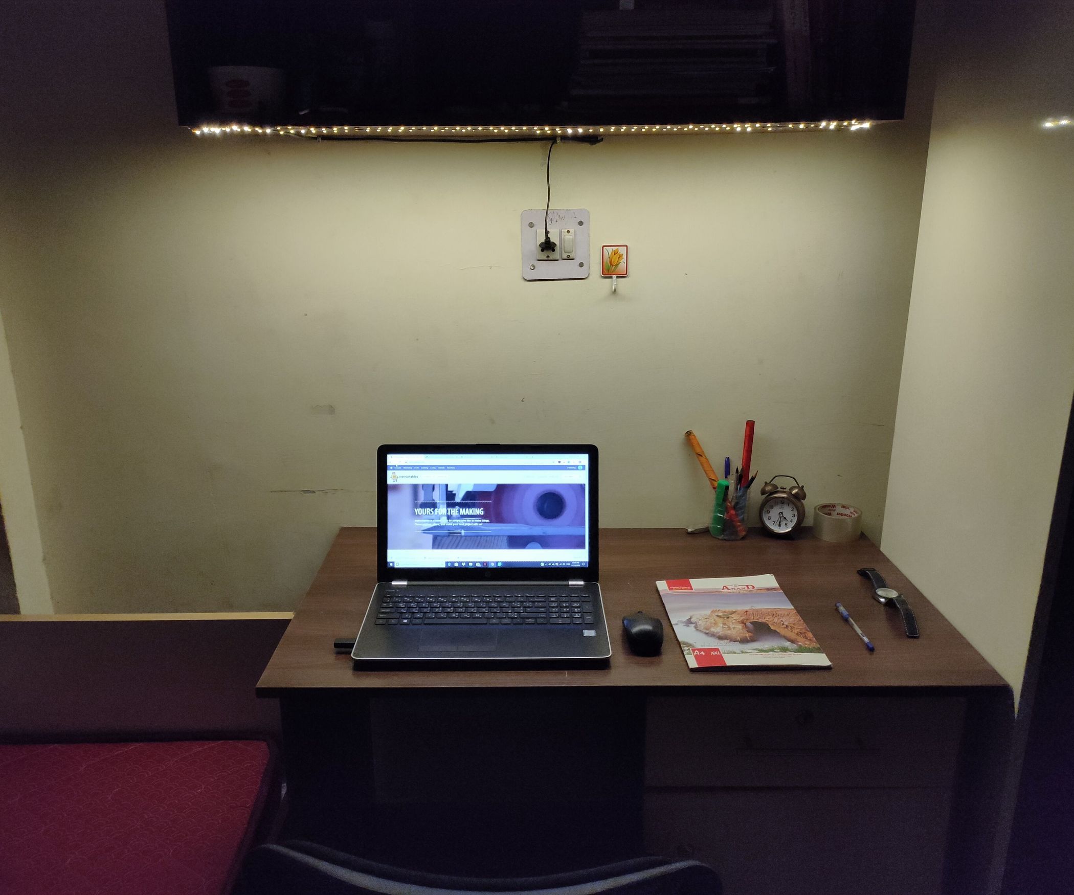 Study Table Inbuilt Light DIY LED Strip-Study Table Illumination : 6 Steps - Instructables
